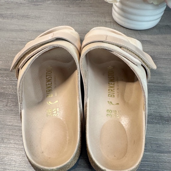 Birkenstock Kyoto New Beige Nubuck Slide Sandals size EU38/US7-8 EUC $160 - Picture 7 of 15
